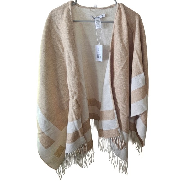 Walter Baker NWT Veruschka Poncho Camel / Ivory Reversible One Size - Picture 1 of 2